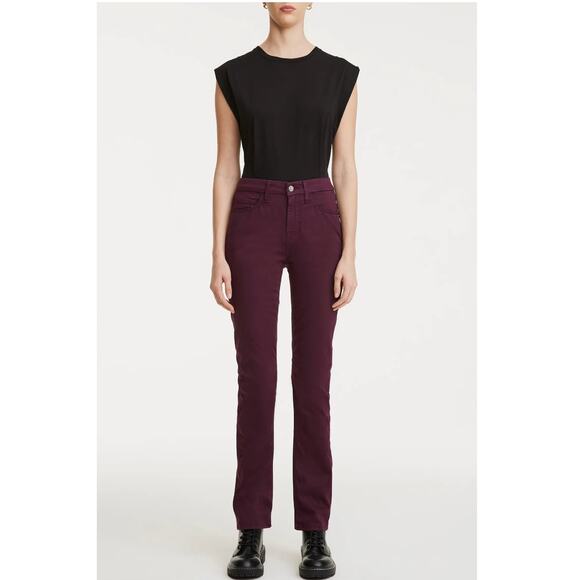 JEN7 by 7 For All Mankind Sateen Slim Straight Leg Jeans Plum Purple 14 NWOT - Picture 4 of 4
